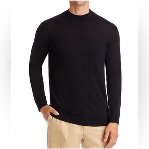 NN07 No Nationality Harry Mock Neck Merino Wool Sweater Black Mens Small NWT